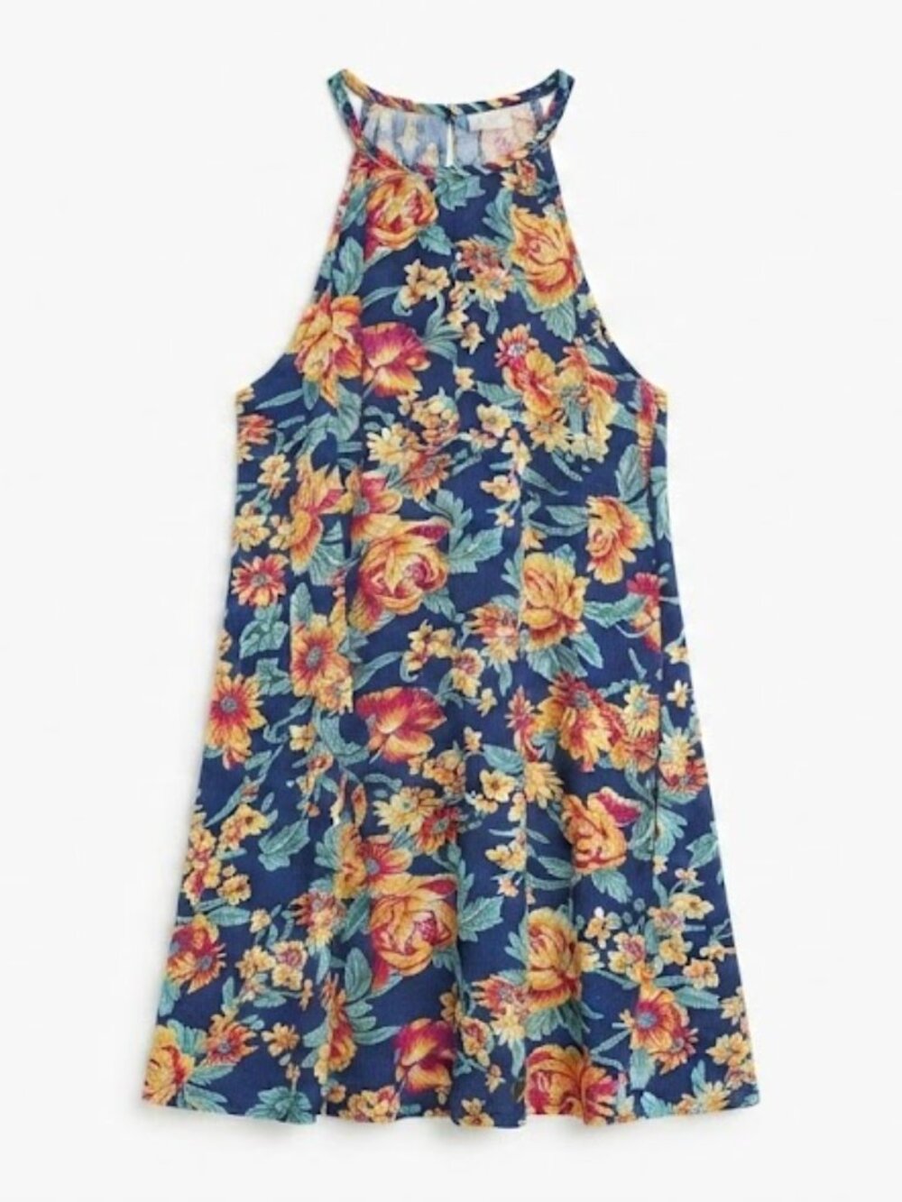 American Eagle Outfitters Navy Floral Halter Mini Dress